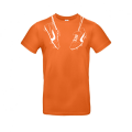 Oranje T-shirt met bedrukking  Voetbalschoenen Wit